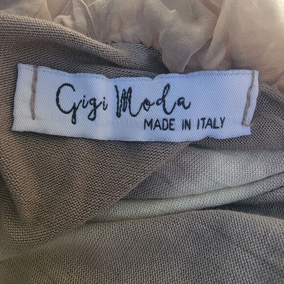 Gigi Moda Blouse Womens One Sz Tie Dye Gry/Wht Luxury Boho Sheer Made In Italy - Picture 3 of 3